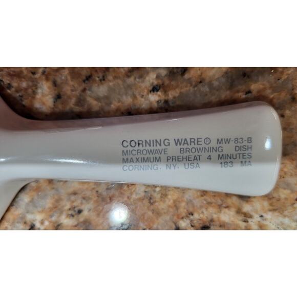Corning Ware Microwave Browning Skillet with Lid MW-83-B White Menuette - Picture 7 of 16